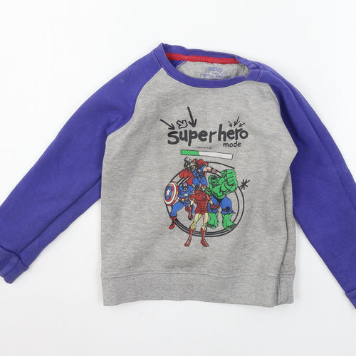 Minnie Minors Boys Grey  Jersey Pullover Sweatshirt Size 3-4 Years