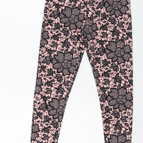 forestblu Womens Pink Floral Jersey Capri Leggings Size XS L25 in