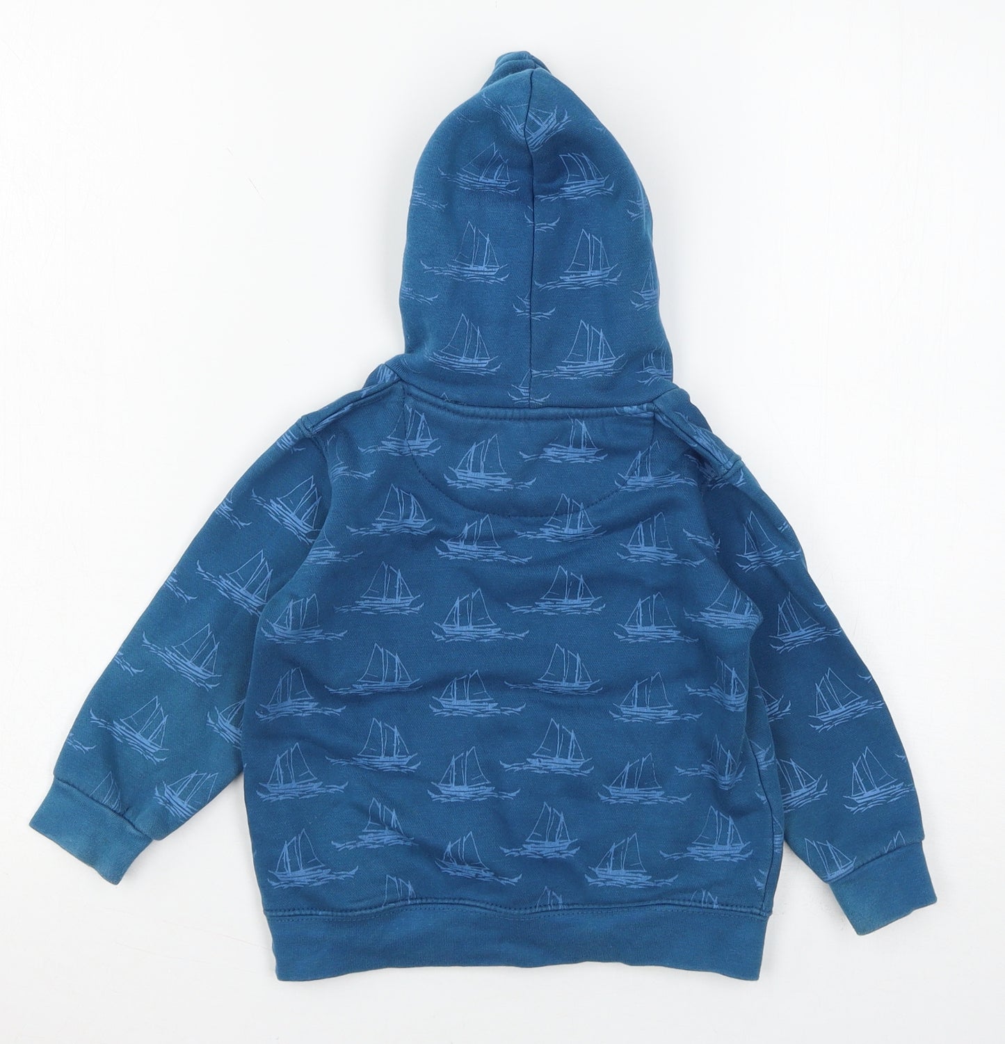 Minnie Minors Boys Blue Geometric Jersey Pullover Hoodie Size 2-3 Years  - Anchor