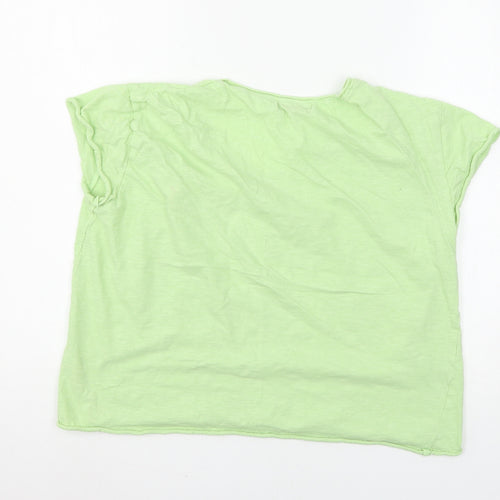Pull&Bear Womens Green  Jersey Basic T-Shirt Size L