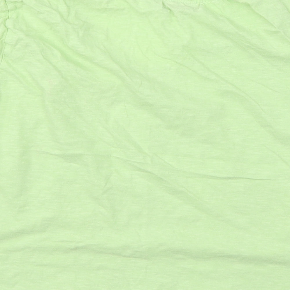 Pull&Bear Womens Green  Jersey Basic T-Shirt Size L