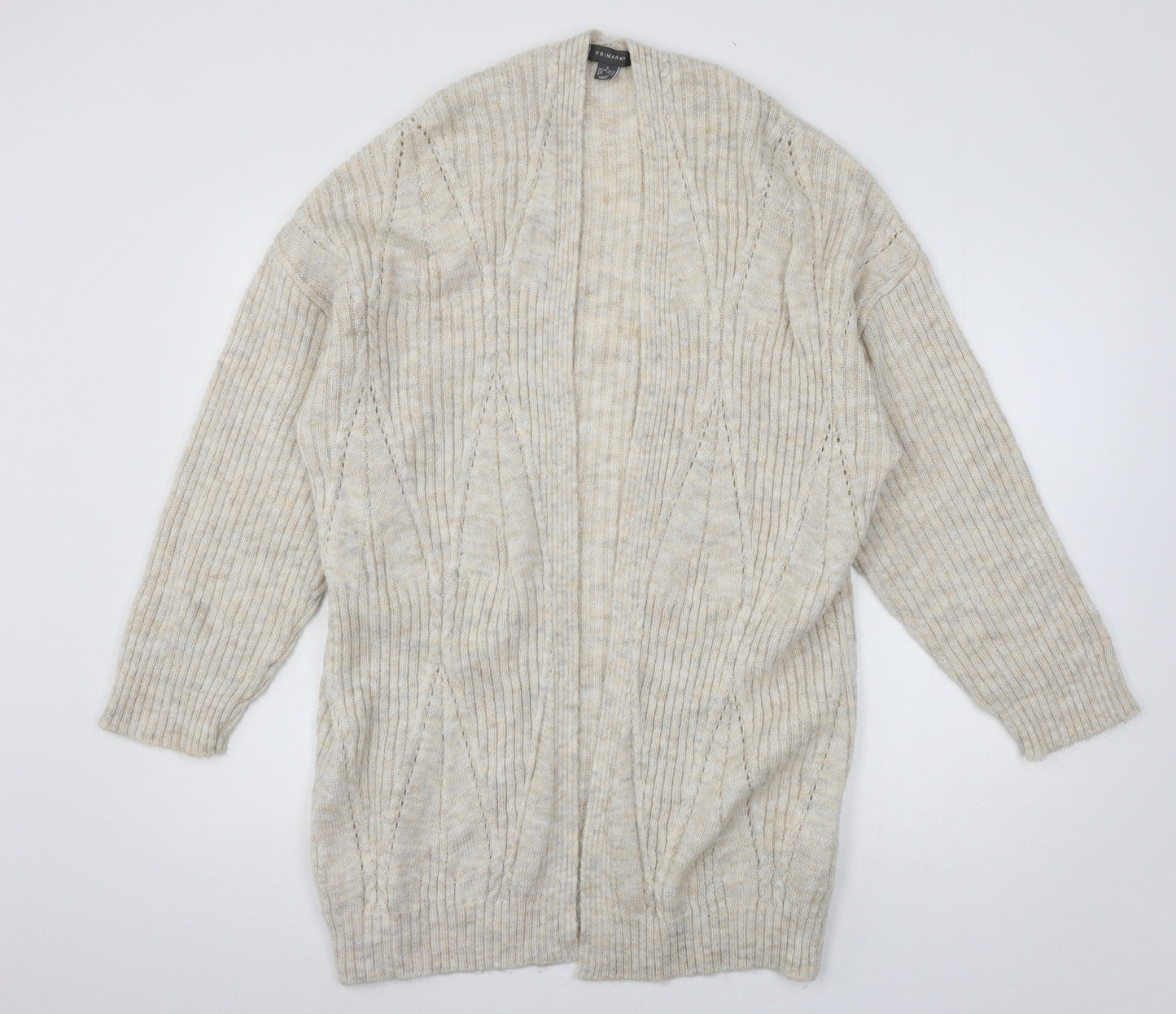 Primark Womens Ivory  Knit Cardigan Jumper Size 10