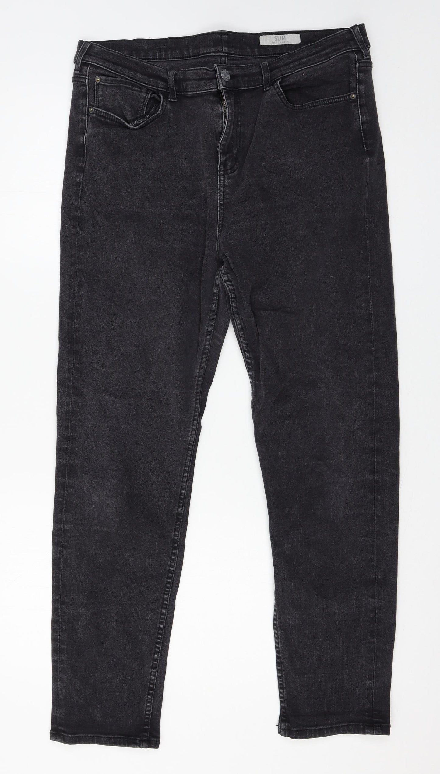Marks and Spencer Womens Grey  Denim Skinny Jeans Size 18 L27 in
