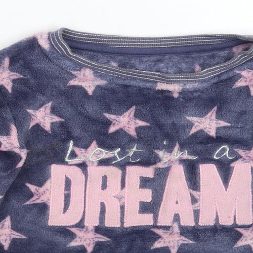 Matalan Girls Multicoloured Geometric Fleece Top Pyjama Top Size 6 Years