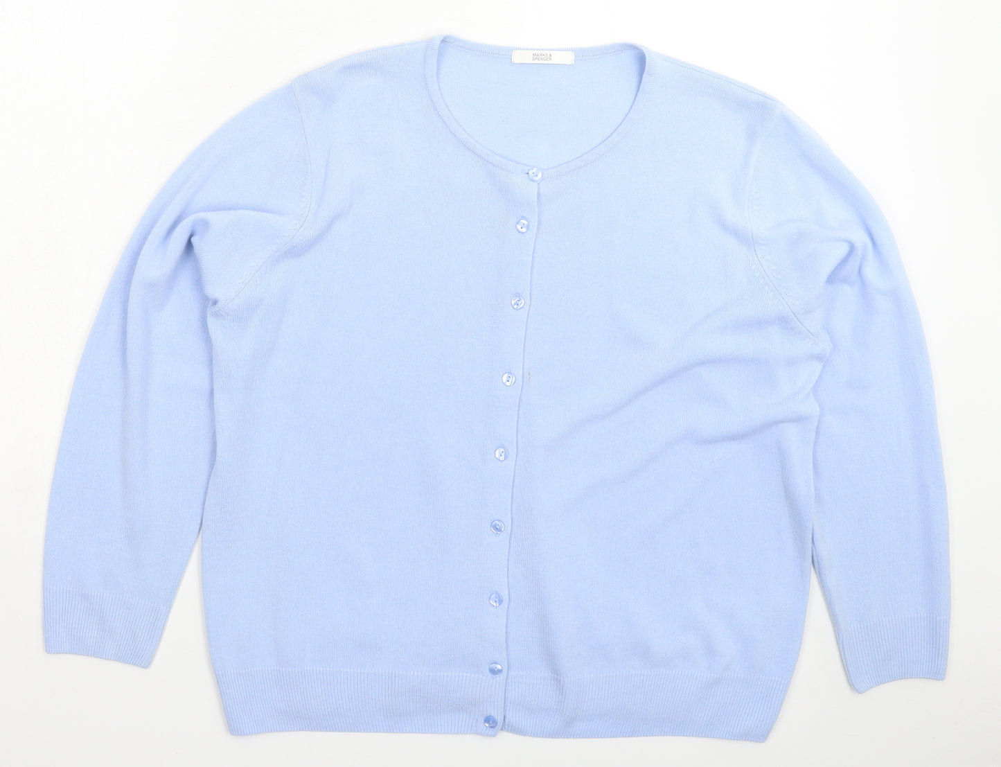 Marks and Spencer Womens Blue  Knit Cardigan Jumper Size 20
