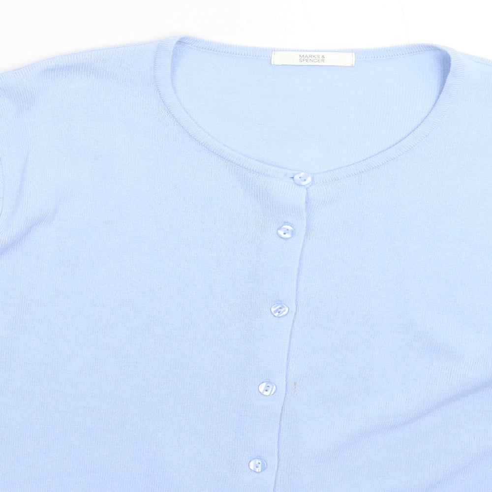 Marks and Spencer Womens Blue  Knit Cardigan Jumper Size 20