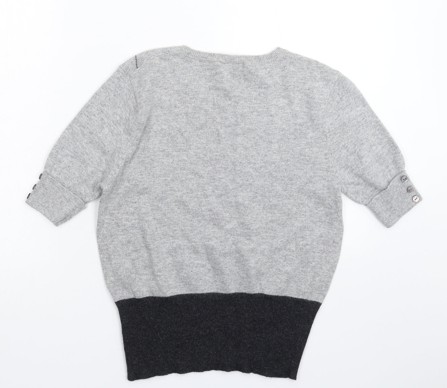Linea Womens Grey Check Knit Pullover Jumper Size M