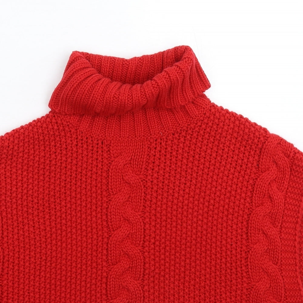 Matalan Girls Red  Knit Pullover Jumper Size 11 Years