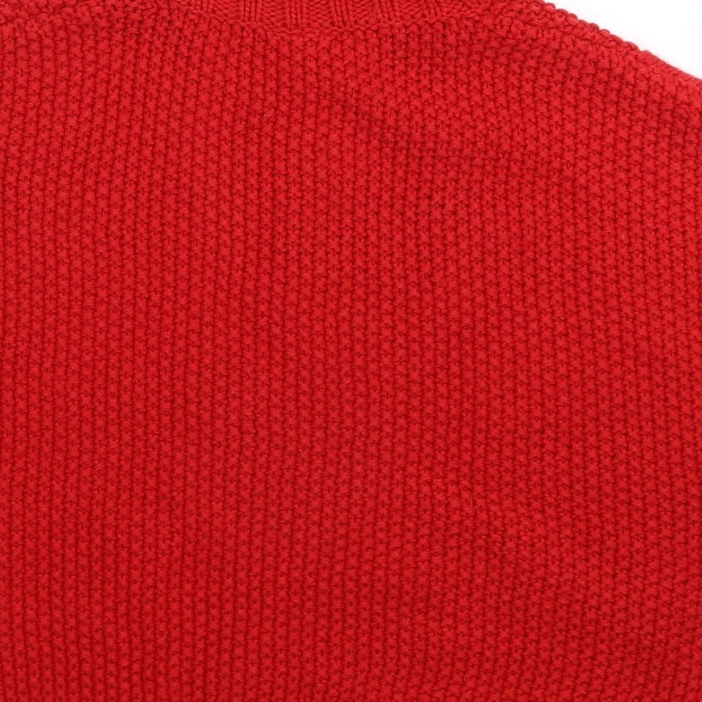Matalan Girls Red  Knit Pullover Jumper Size 11 Years