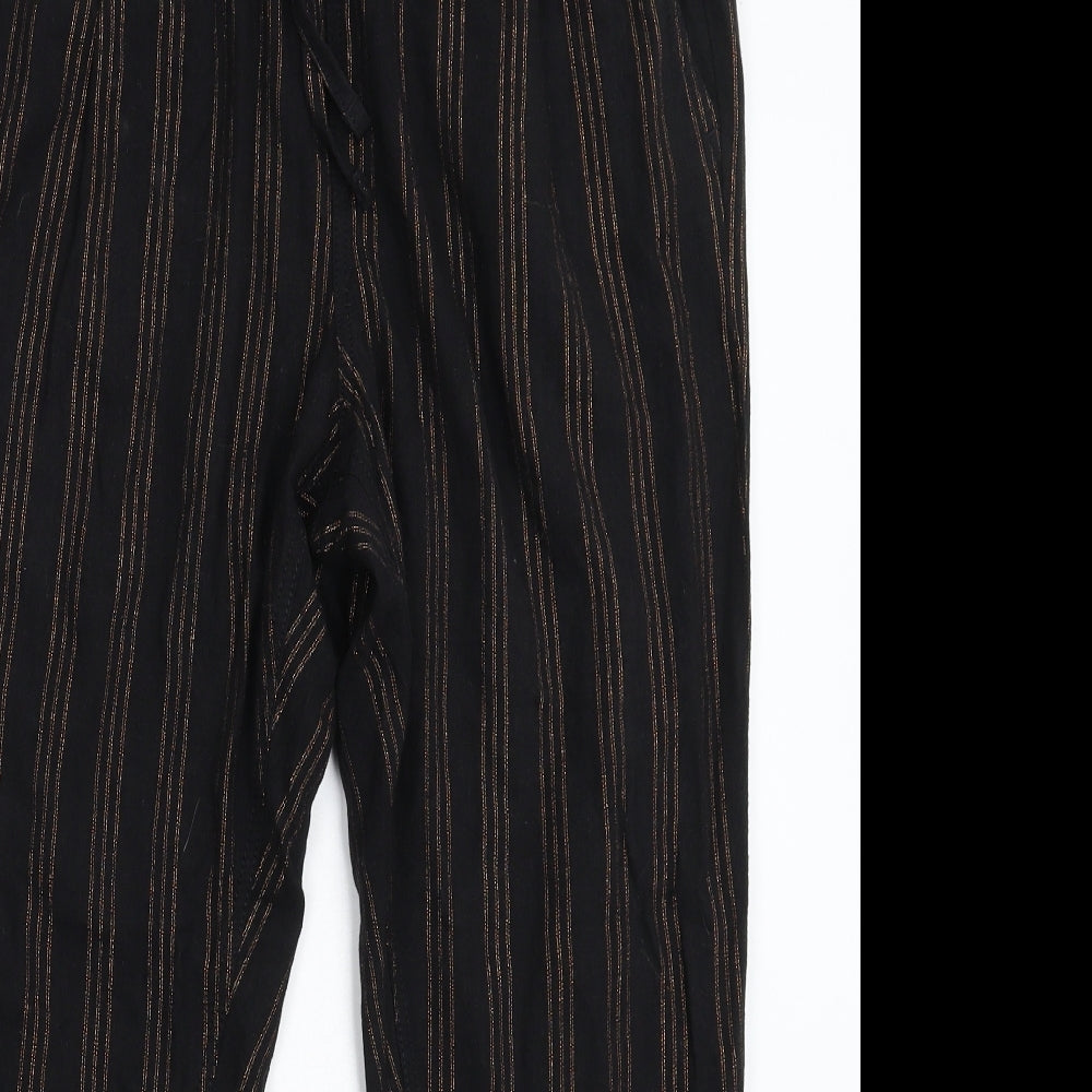 NEXT Womens Black Striped  Trousers  Size 14 L25 in