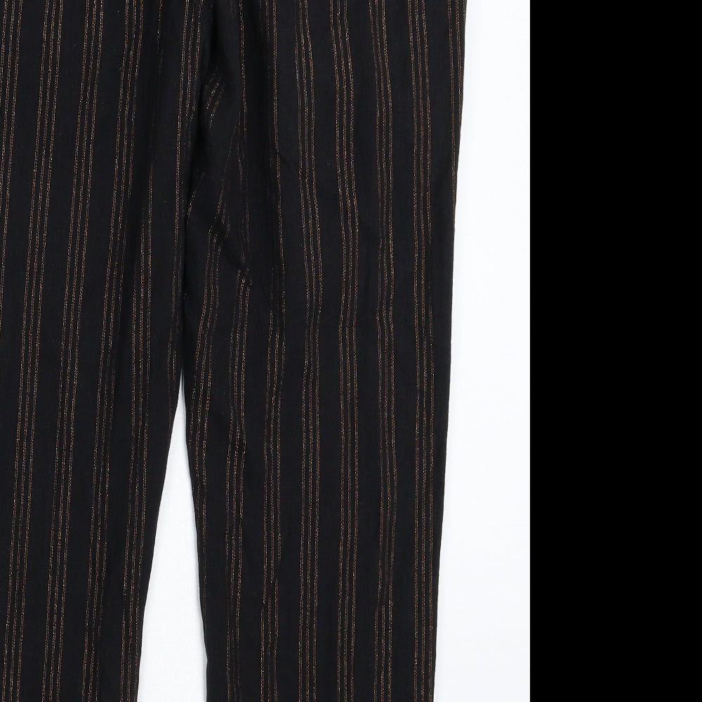 NEXT Womens Black Striped  Trousers  Size 14 L25 in