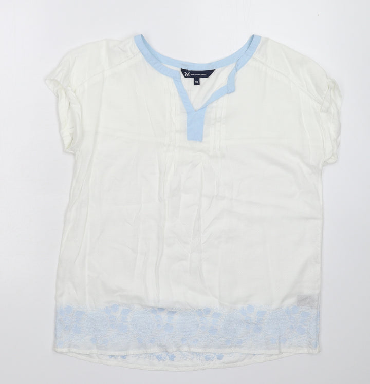 Crew Clothing Womens White   Basic T-Shirt Size 10