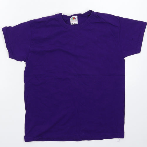 Fruit of the Loom Boys Purple   Basic T-Shirt Size 10-11 Years