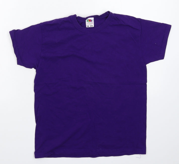 Fruit of the Loom Boys Purple   Basic T-Shirt Size 10-11 Years
