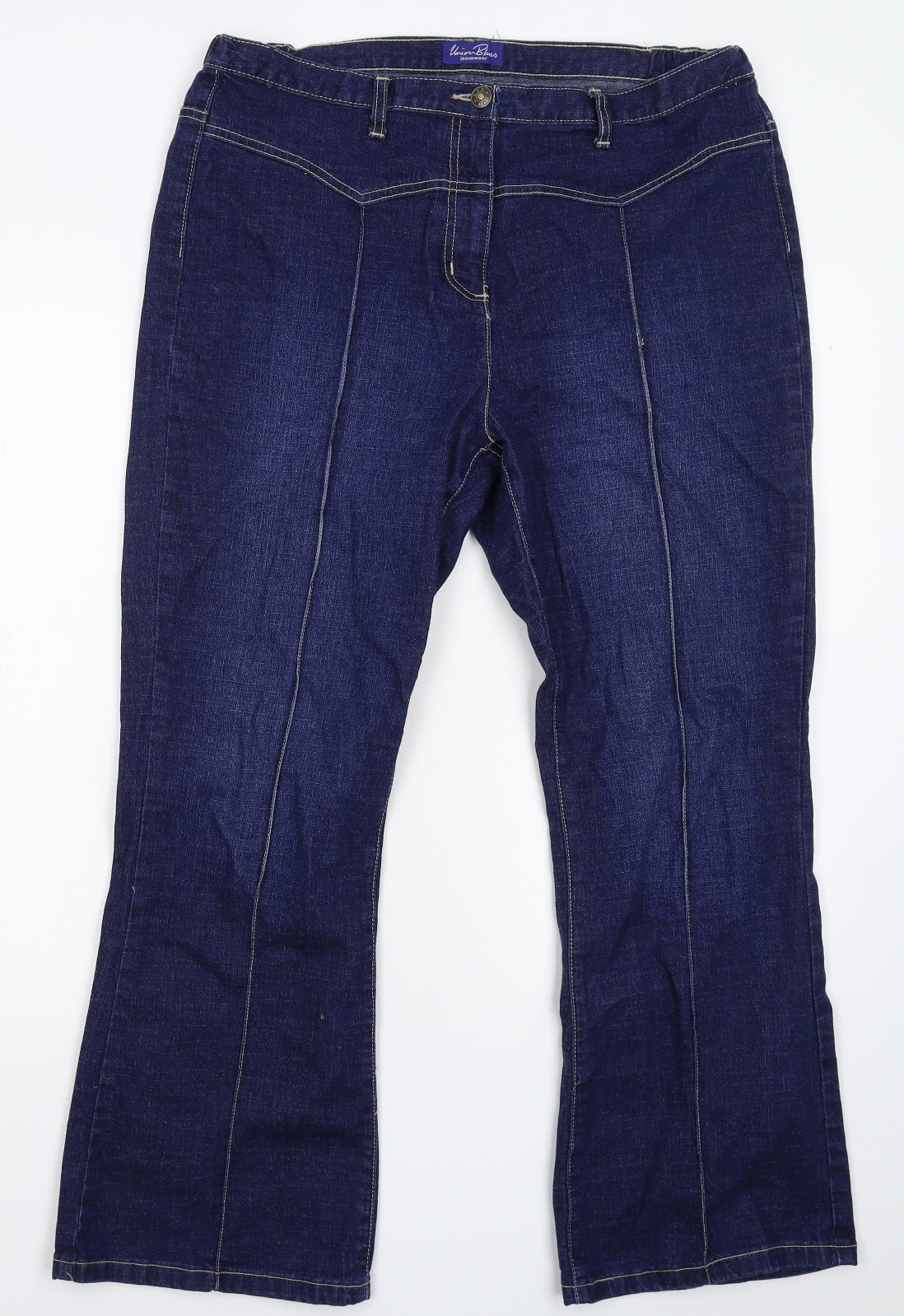 Union Blues Womens Blue  Denim Bootcut Jeans Size 18 L27 in