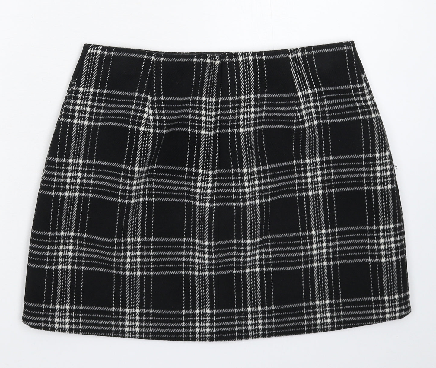 New Look Womens Black Check  Mini Skirt Size 12