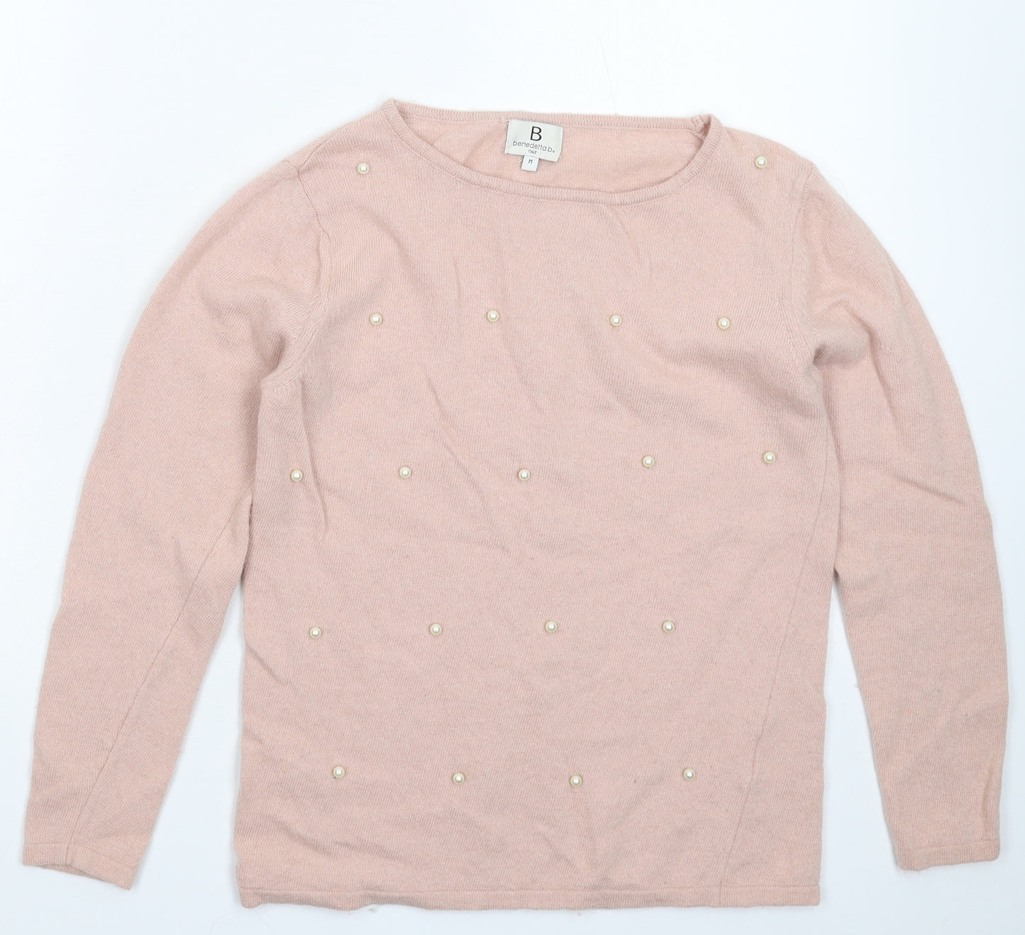 Benedetta B Womens Beige  Knit Pullover Jumper Size M