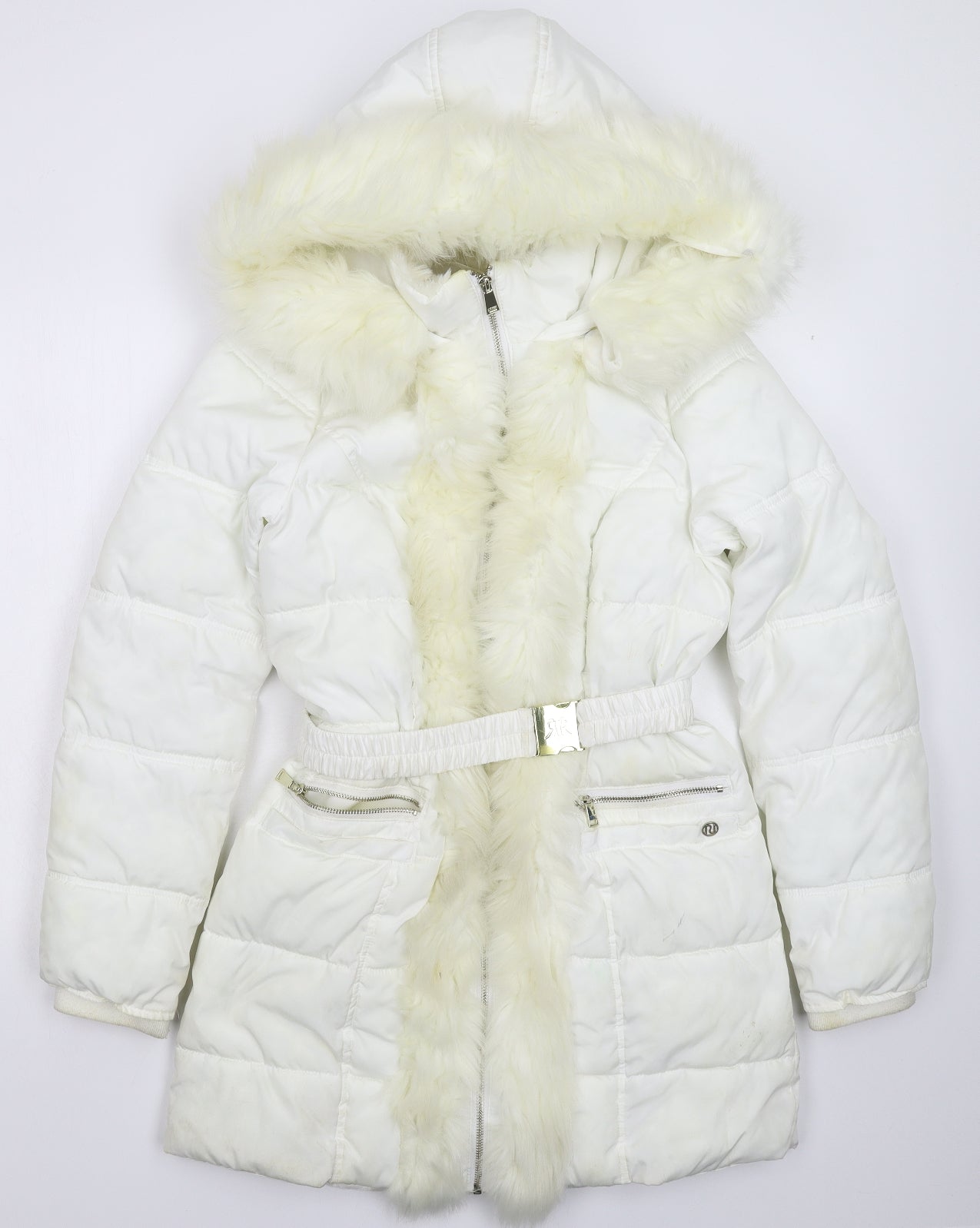 River Island Womens White   Parka Coat Size 10