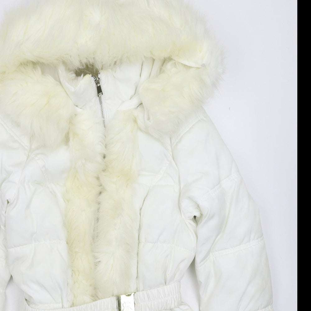 River Island Womens White   Parka Coat Size 10