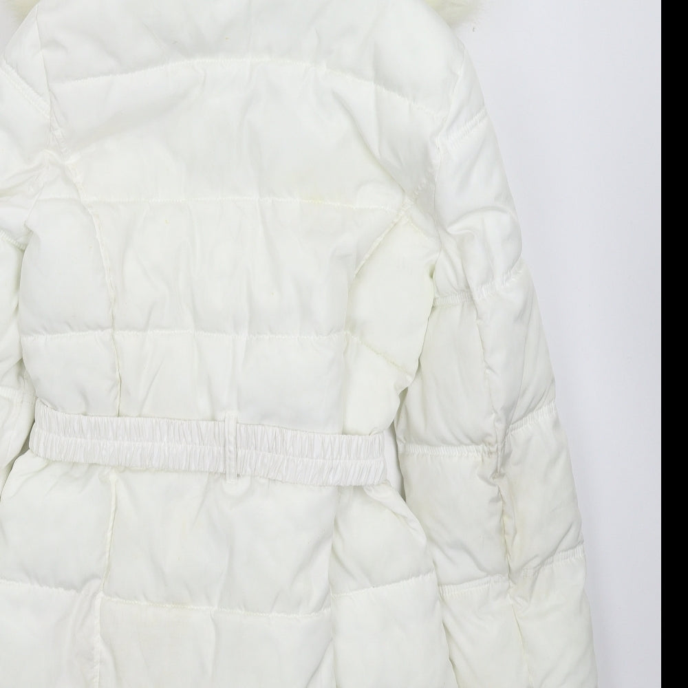 River Island Womens White   Parka Coat Size 10