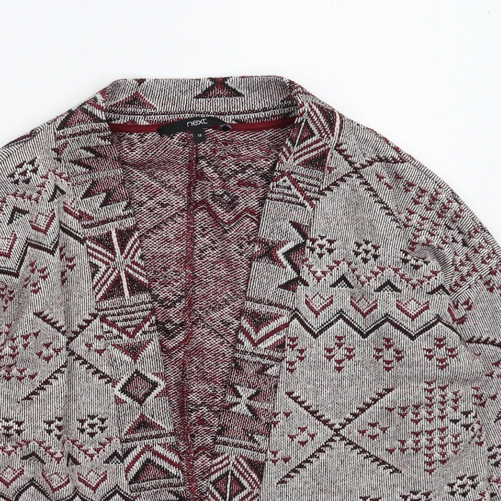 NEXT Womens Multicoloured Geometric Knit Cardigan Jumper Size 12