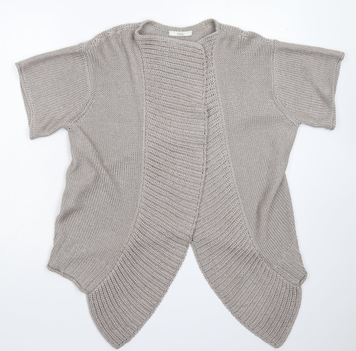 Marks and Spencer Womens Grey  Knit Cardigan Jumper Size 14
