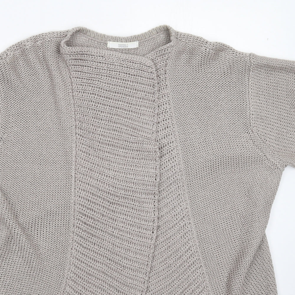 Marks and Spencer Womens Grey  Knit Cardigan Jumper Size 14