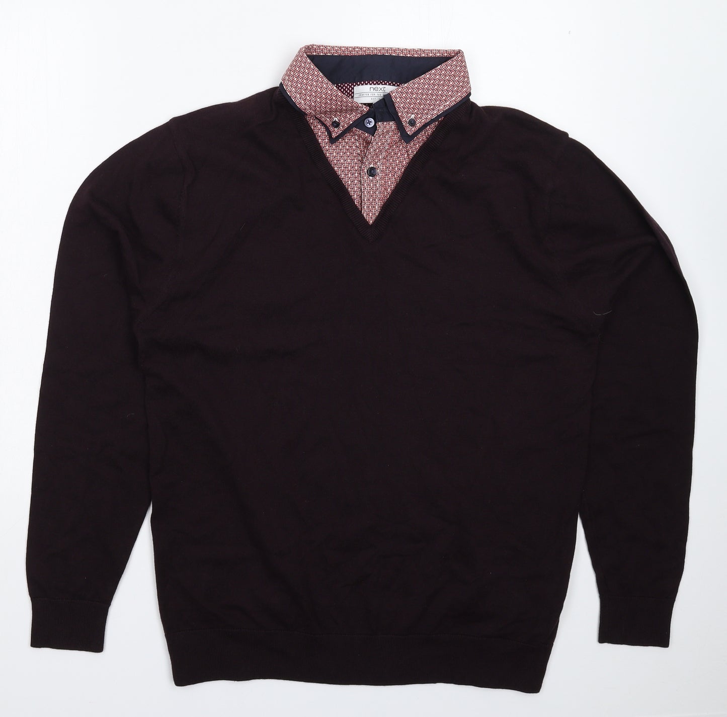 NEXT Mens Brown  Knit Pullover Jumper Size L