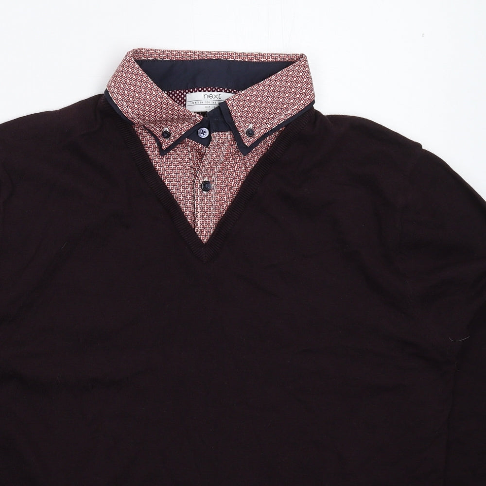 NEXT Mens Brown  Knit Pullover Jumper Size L