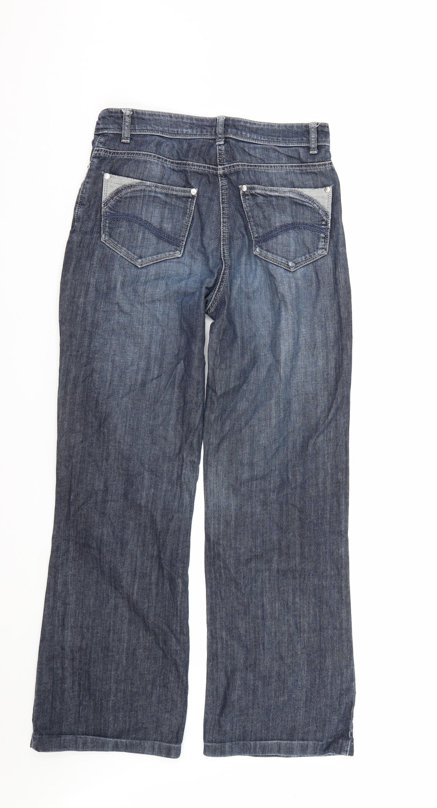 Per Una Womens Blue  Denim Straight Jeans Size 8 L27 in