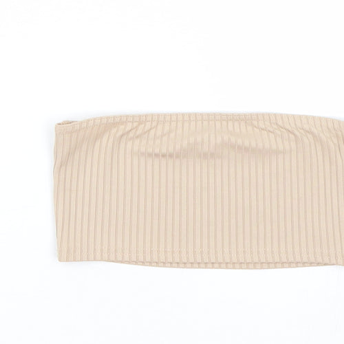 Missguided Womens Beige   Cropped T-Shirt Size 8