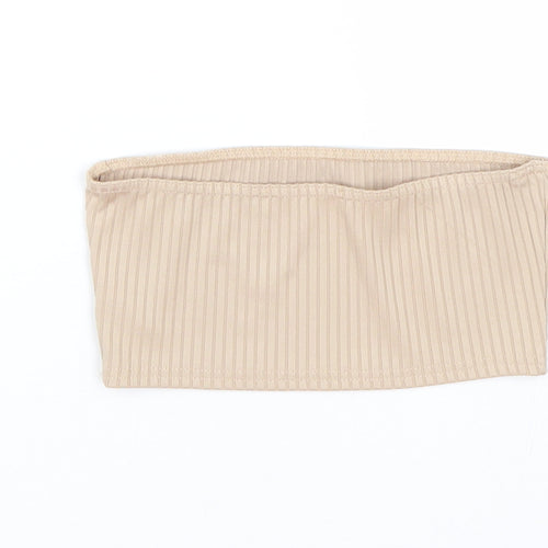 Missguided Womens Beige   Cropped T-Shirt Size 8