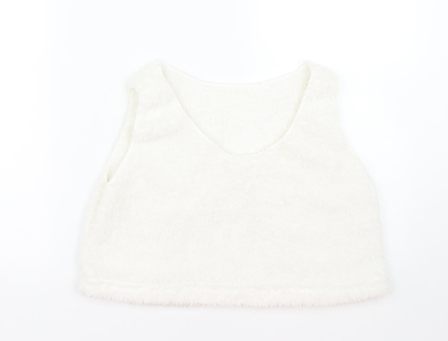 Preworn Womens White  Fleece Basic Tank Size M