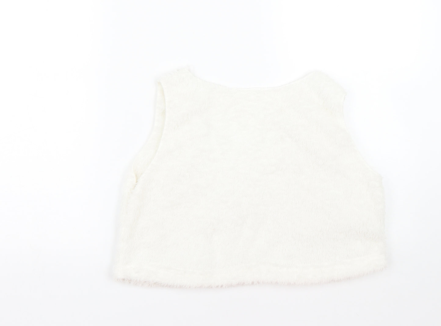 Preworn Womens White  Fleece Basic Tank Size M