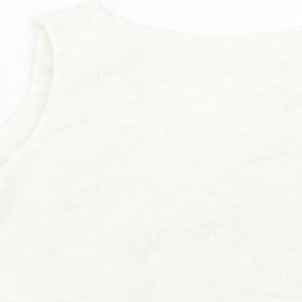 Preworn Womens White  Fleece Basic Tank Size M