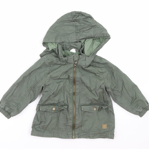 H&M Boys Green   Jacket Coat Size 2 Years