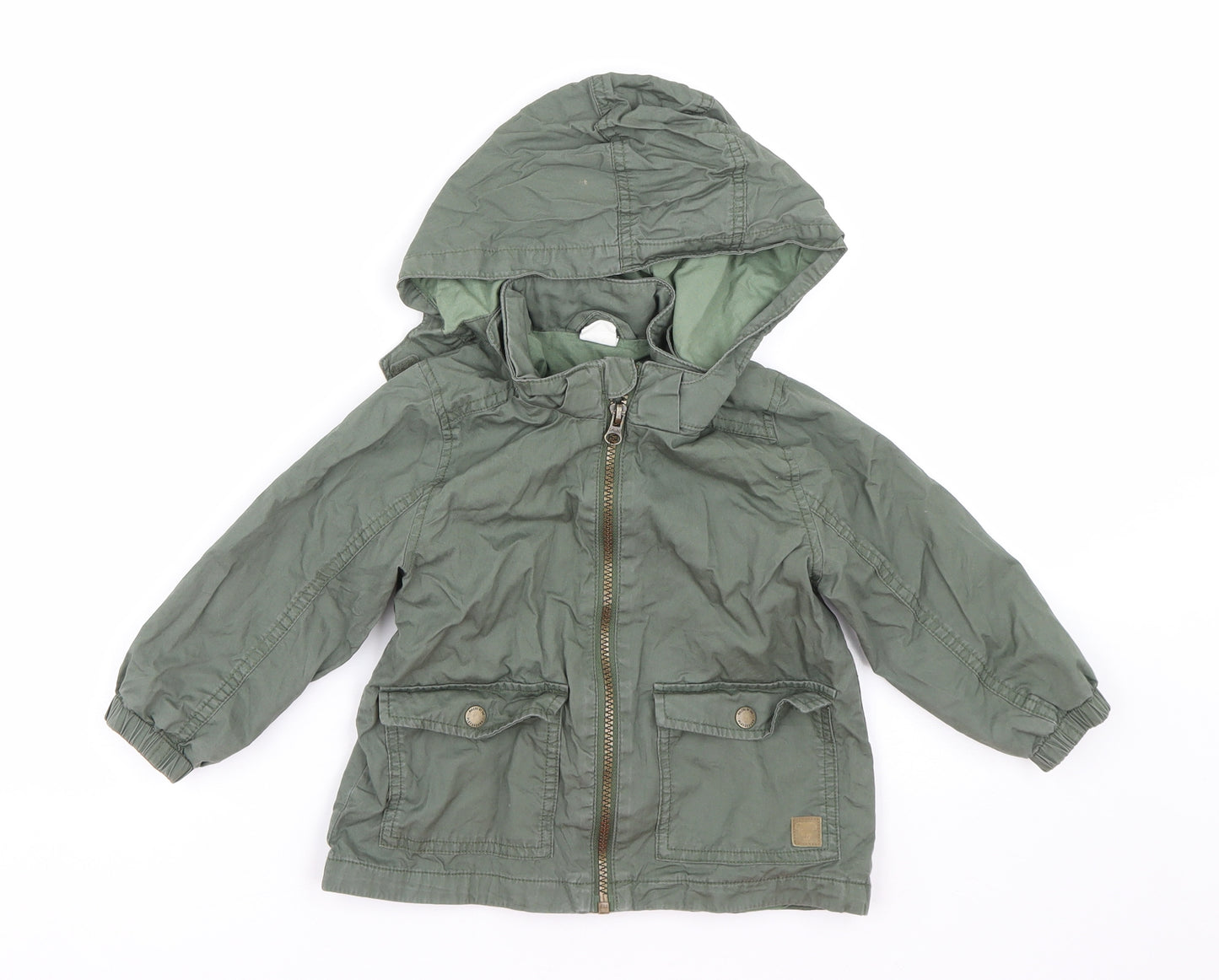 H&M Boys Green   Jacket Coat Size 2 Years