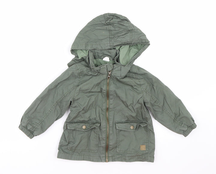 H&M Boys Green   Jacket Coat Size 2 Years