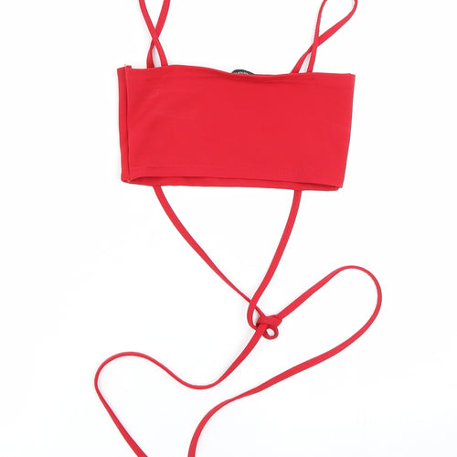 PRETTYLITTLETHING Womens Red   Cropped Tank Size 6