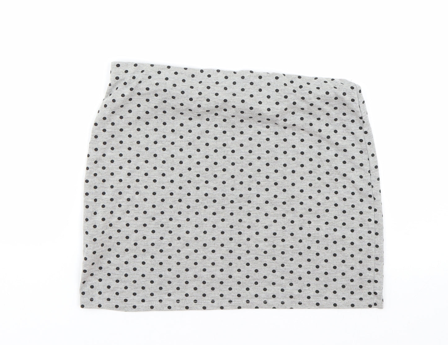 Papaya Womens Grey Polka Dot  Cropped T-Shirt Size 10