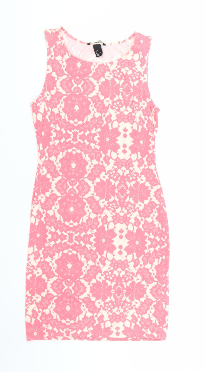 H&M Womens Pink Floral  Tank Dress  Size S