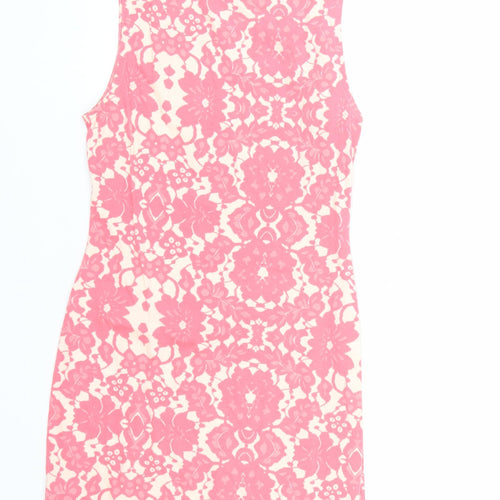 H&M Womens Pink Floral  Tank Dress  Size S