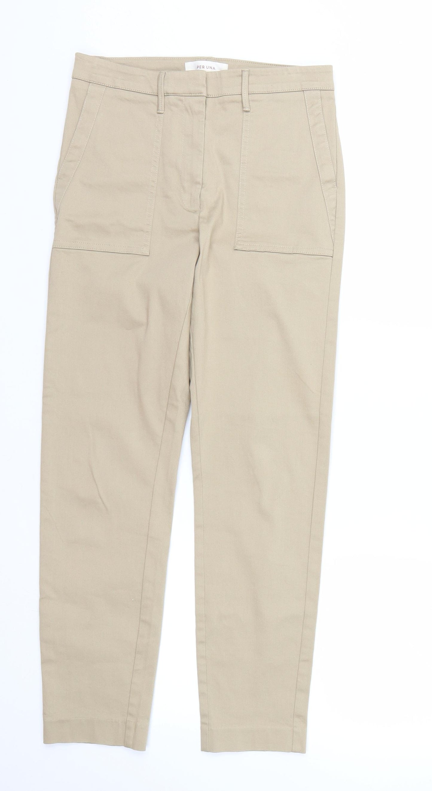 Per Una Womens Beige   Capri Trousers Size 8 L25 in