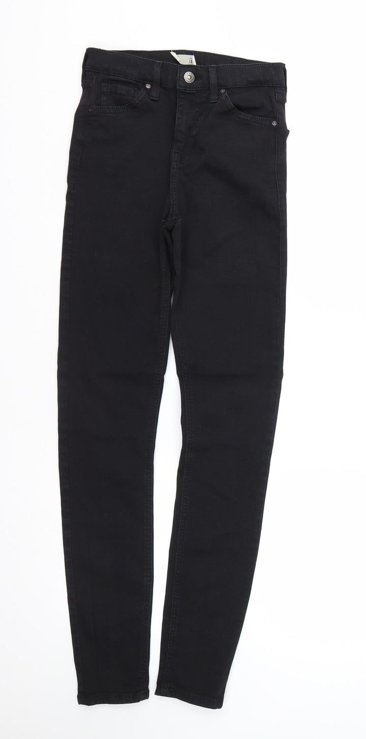 Topshop Womens Black  Denim Skinny Jeans Size 26 L28 in