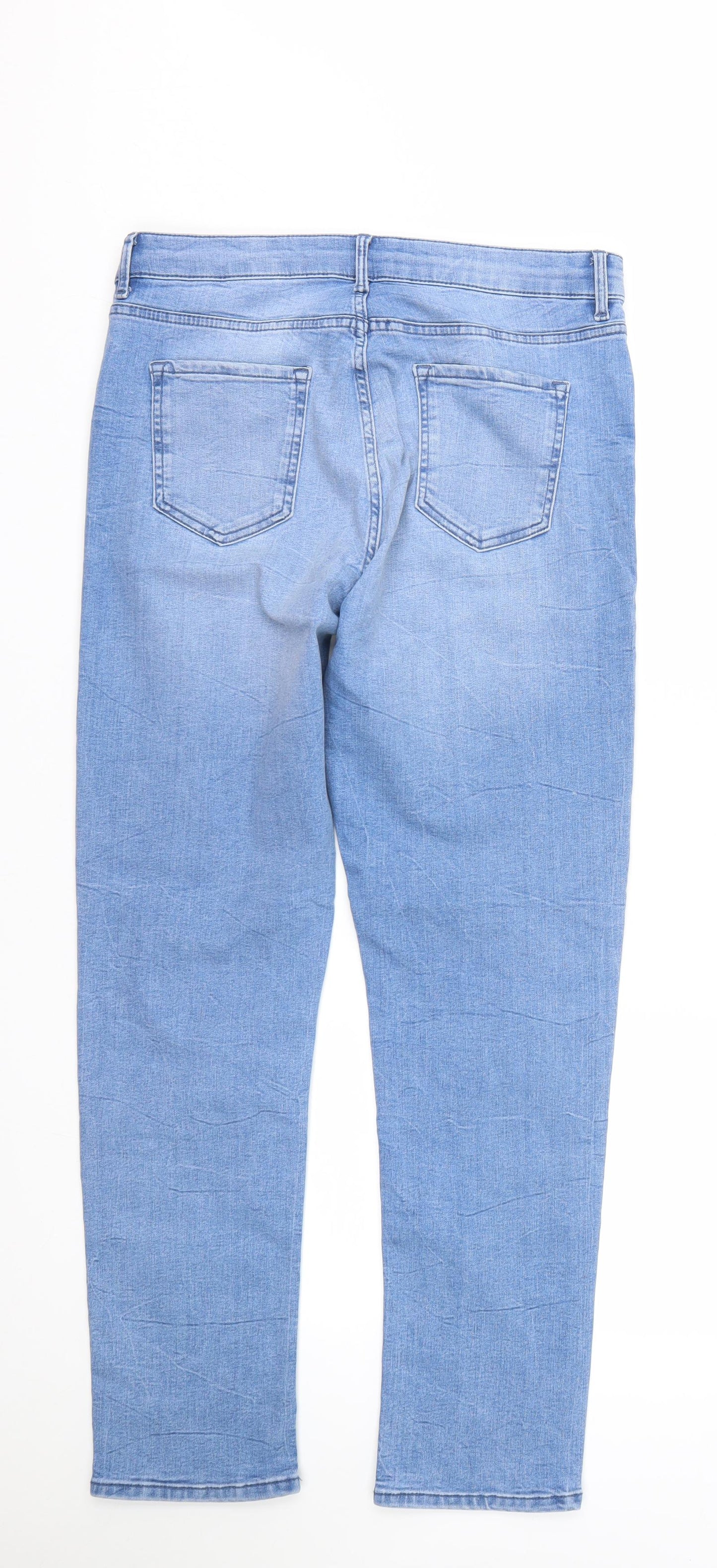 M&S Womens Blue   Straight Jeans Size 14 L27 in