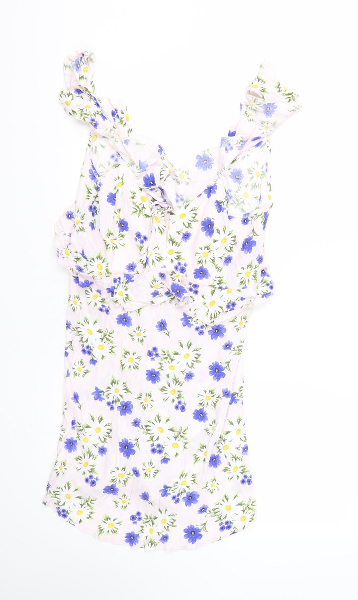 FOREVER 21 Womens Pink Floral Tank Dress Size L