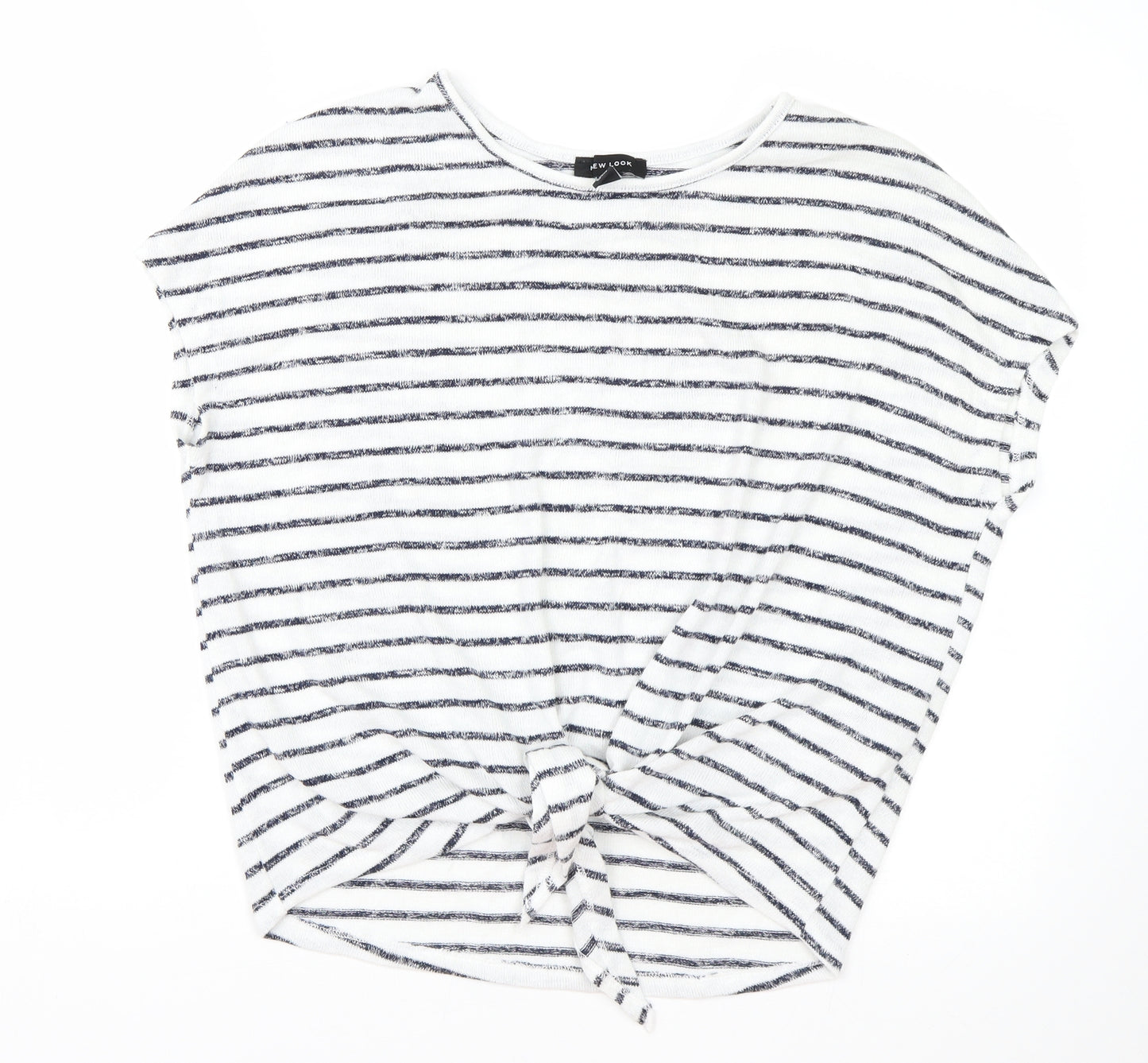 New Look Womens White Striped  Pullover Jumper Size S