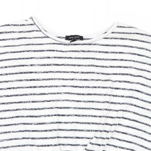 New Look Womens White Striped  Pullover Jumper Size S