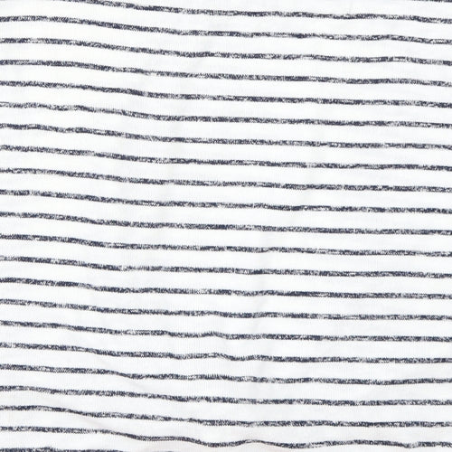 New Look Womens White Striped  Pullover Jumper Size S