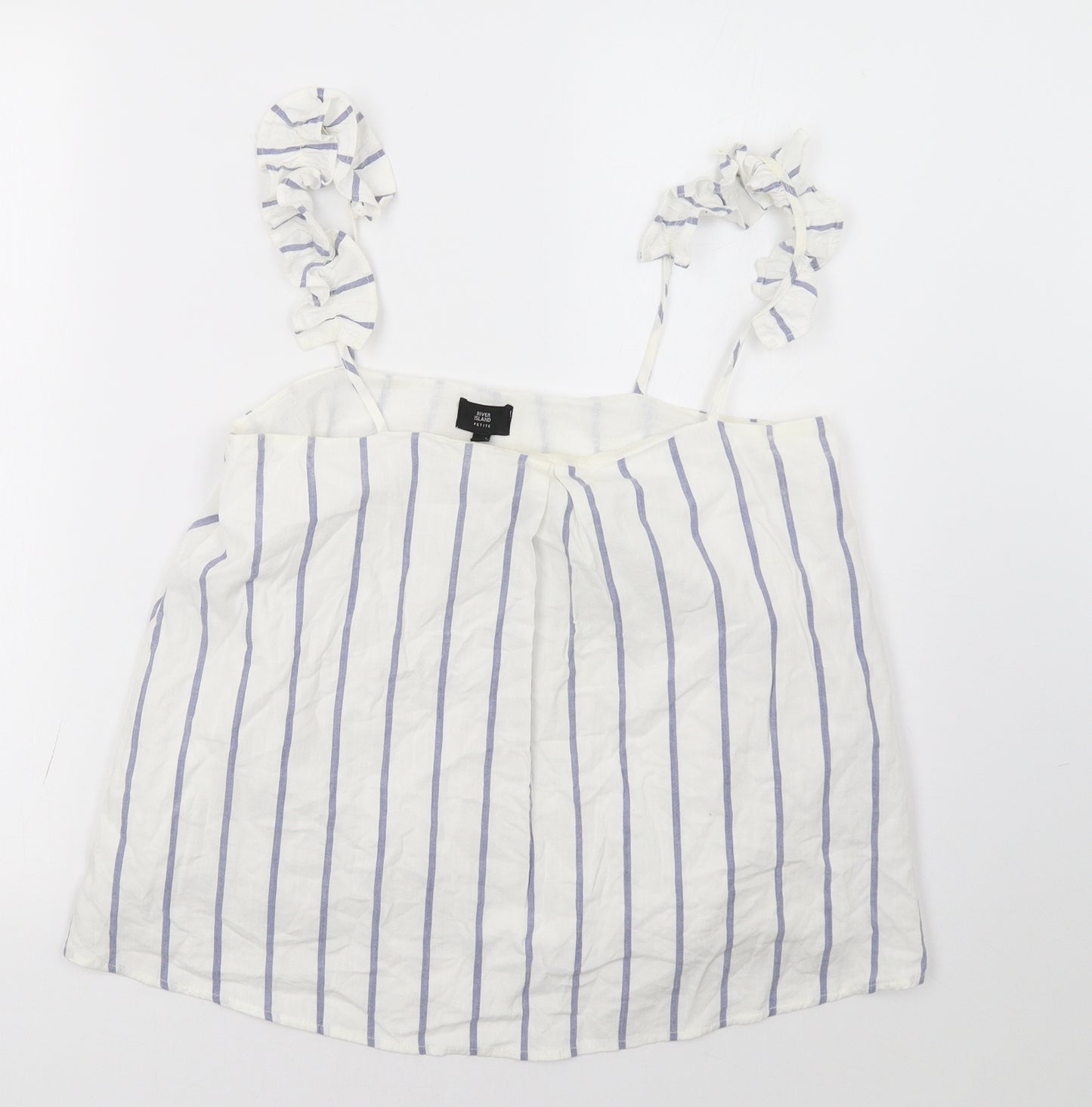 River Island Womens White Striped  Basic Tank Size 8